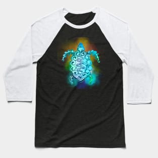 Watercolour Tribal Turtle Baseball T-Shirt